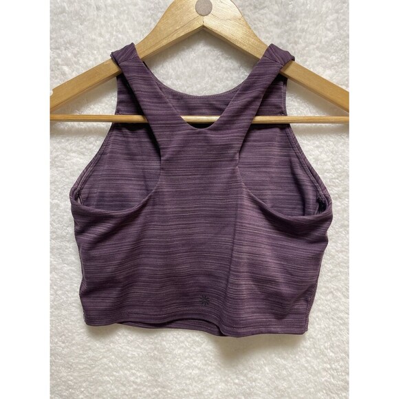 Athleta Conscious Sports Bra Tank Top Size XS Purple Athleisure Workout Exercise - Picture 5 of 8